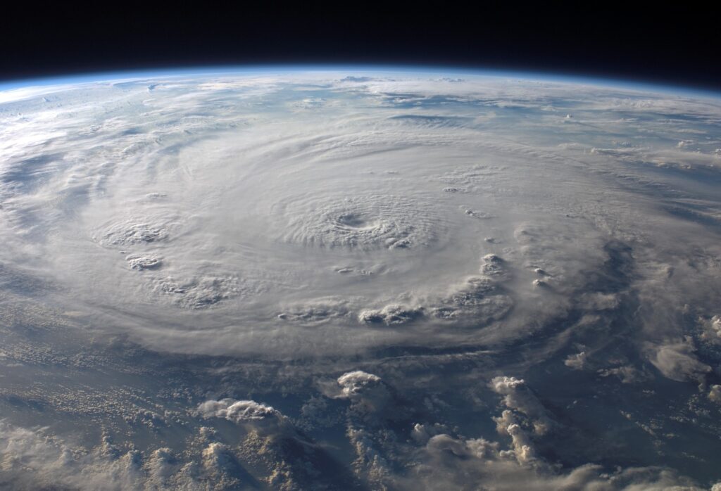 overhead image of hurricane